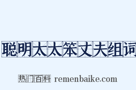 聪明太太笨丈夫组词是什么意思的图片